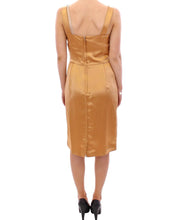 Load image into Gallery viewer, Dolce & Gabbana Elegant Bronze Silk Knee-Length Sheath Dress