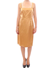 Load image into Gallery viewer, Dolce & Gabbana Elegant Bronze Silk Knee-Length Sheath Dress