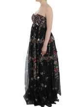 Load image into Gallery viewer, Dolce & Gabbana Masterpiece black floral print silk runway dress