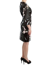 Load image into Gallery viewer, Dolce & Gabbana Black patent floral HANDPAINTED dress