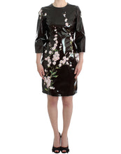 Load image into Gallery viewer, Dolce & Gabbana Black patent floral HANDPAINTED dress