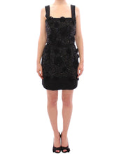 Load image into Gallery viewer, Dolce & Gabbana Black floral crystal embedded dress