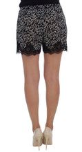 Load image into Gallery viewer, Dolce & Gabbana Elegant Black & White Floral Lace Silk Shorts