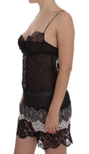 Load image into Gallery viewer, Dolce & Gabbana Elegant Black Silk Lace Lingerie Chemise