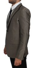 Load image into Gallery viewer, Dolce & Gabbana Elegant Brown Silk Two-Button Slim Blazer