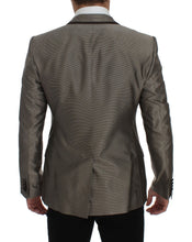 Load image into Gallery viewer, Dolce & Gabbana Elegant Brown Silk Two-Button Slim Blazer