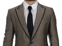 Load image into Gallery viewer, Dolce & Gabbana Elegant Brown Silk Two-Button Slim Blazer