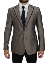 Load image into Gallery viewer, Dolce & Gabbana Elegant Brown Silk Two-Button Slim Blazer