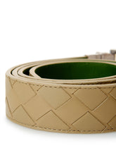 Load image into Gallery viewer, Bottega Veneta Elegant Dove Grey Intreccio Leather Belt