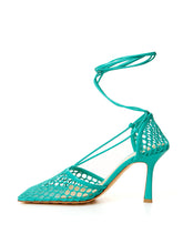 Load image into Gallery viewer, Bottega Veneta Elegant Green Stretch Leather-Trimmed Pumps
