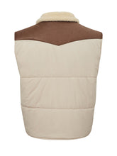 Load image into Gallery viewer, Gran Sasso Elegant Beige Quilted Vest with Eco-Leather Details