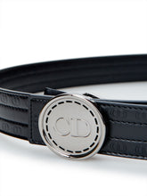 Load image into Gallery viewer, Dior Chic Black Leather Designer Belt with Logo Buckle