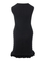 Load image into Gallery viewer, Bottega Veneta Elegant Black Knitted Pencil Dress with Fringes