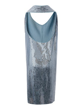 Load image into Gallery viewer, Bottega Veneta Elegant Mosaic Mirror Halter Dress