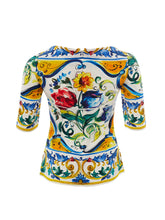 Load image into Gallery viewer, Dolce & Gabbana Elegant Maiolica Print Silk Top