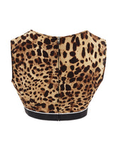 Load image into Gallery viewer, Dolce & Gabbana Elegant Leopard Print Silk Cropped Top