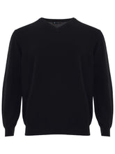 Load image into Gallery viewer, Colombo Elegant Black V-Neark Cashmere Sweater