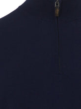 Load image into Gallery viewer, Colombo Elegant Blue Cashmere Sweater with Half Zip