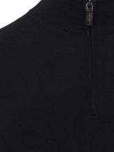 Load image into Gallery viewer, Colombo Elegant Black Cashmere Sweater with Zip Detail