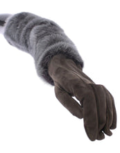 Load image into Gallery viewer, Dolce & Gabbana Gray Mink Fur Lambskin Suede Leather Gloves