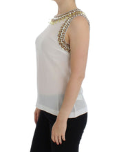 Load image into Gallery viewer, Dolce & Gabbana White crystal embellished tank top