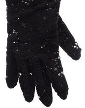Load image into Gallery viewer, Dolce & Gabbana Black Lace Wool Lambskin Fur Elbow Gloves