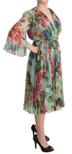 Load image into Gallery viewer, Dolce & Gabbana Floral Silk Midi Wrap Dress