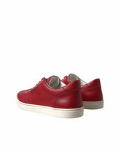 Load image into Gallery viewer, Dolce & Gabbana Elegant Red Leather Low Top Sneakers