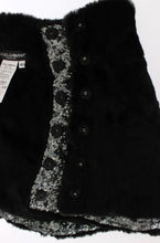 Load image into Gallery viewer, Dolce & Gabbana Elegant Floral Sequined Fur Scarf