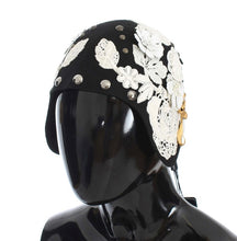 Load image into Gallery viewer, Dolce & Gabbana Elegant Black Floral Wool Cloche Hat