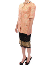 Load image into Gallery viewer, Dolce & Gabbana Pink Silk Brocade Crystal Jacket Coat