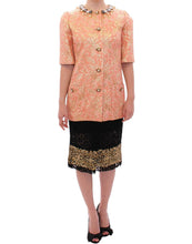 Load image into Gallery viewer, Dolce & Gabbana Pink Silk Brocade Crystal Jacket Coat