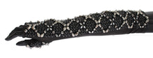 Load image into Gallery viewer, Dolce & Gabbana Elegant Black Crystal Beaded Leather Gloves