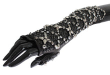 Load image into Gallery viewer, Dolce & Gabbana Elegant Black Crystal Beaded Leather Gloves
