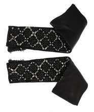 Load image into Gallery viewer, Dolce & Gabbana Elegant Black Crystal Beaded Leather Gloves