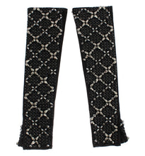 Load image into Gallery viewer, Dolce & Gabbana Elegant Black Crystal Beaded Leather Gloves