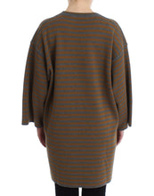 Load image into Gallery viewer, Dolce & Gabbana Oversized Gray Yellow Striped Sweater Top