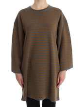 Load image into Gallery viewer, Dolce & Gabbana Oversized Gray Yellow Striped Sweater Top