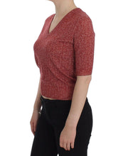 Load image into Gallery viewer, Dolce & Gabbana Red Wool Tweed Short Sleeve Sweater Pullover
