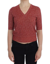 Load image into Gallery viewer, Dolce & Gabbana Red Wool Tweed Short Sleeve Sweater Pullover