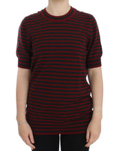 Load image into Gallery viewer, Dolce & Gabbana Red Gray Cashmere Short Sleeve Sweater