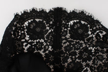 Load image into Gallery viewer, Dolce & Gabbana Elegant Black Floral Lace Knee-Length Dress