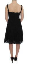Load image into Gallery viewer, Dolce & Gabbana Elegant Black Floral Lace Knee-Length Dress