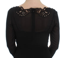 Load image into Gallery viewer, Dolce & Gabbana Elegant Black Floral Lace Sheath Dress