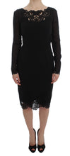 Load image into Gallery viewer, Dolce & Gabbana Elegant Black Floral Lace Sheath Dress