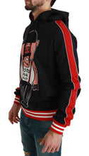 Load image into Gallery viewer, Dolce & Gabbana Elegant Black Hooded Sweater with Multicolor Motif