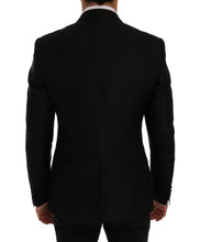 Load image into Gallery viewer, Dolce & Gabbana Elegant Black and Blue Silk Blend Blazer Set
