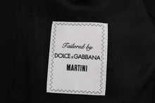 Load image into Gallery viewer, Dolce & Gabbana Elegant Black and Blue Silk Blend Blazer Set