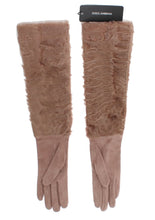 Load image into Gallery viewer, Dolce & Gabbana Elegant Beige Suede Elbow-Length Gloves