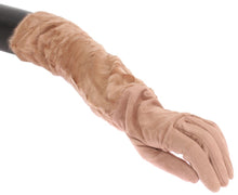 Load image into Gallery viewer, Dolce & Gabbana Elegant Beige Suede Elbow-Length Gloves